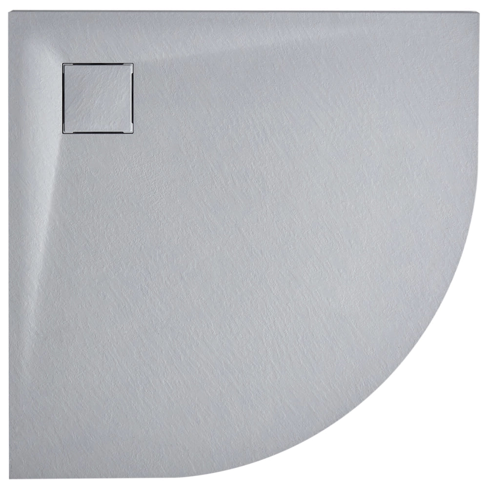 Piatto doccia con scarico grigio SMC 80 x 80 x 3 cm effetto pietra naturale minimalista
