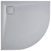 Piatto doccia con scarico grigio SMC 80 x 80 x 3 cm effetto pietra naturale minimalista