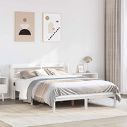 Letto senza Materasso Bianco 135x190 cm Legno Massello di Pino