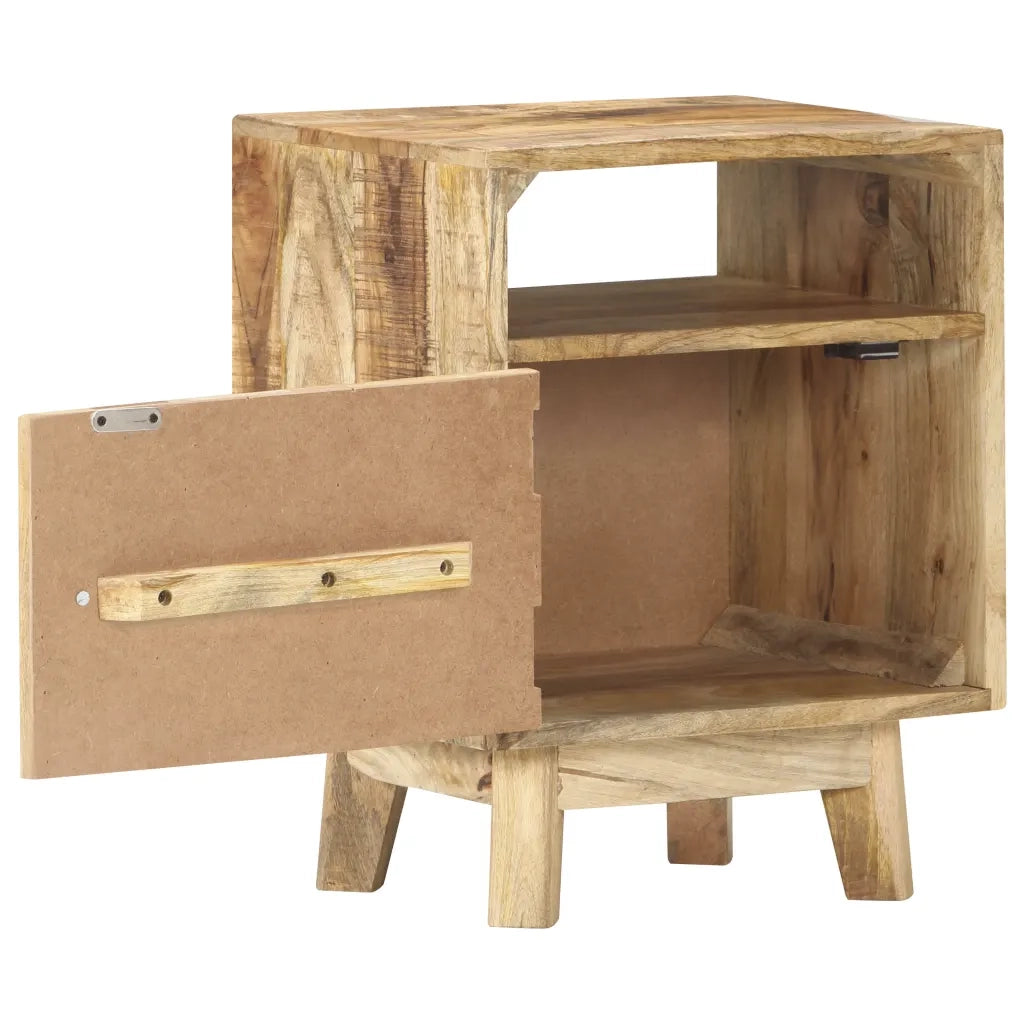 Comodino | Armadio da Notte | Mobiletto da notte 40x30x50 cm in Legno di Mango Grezzo