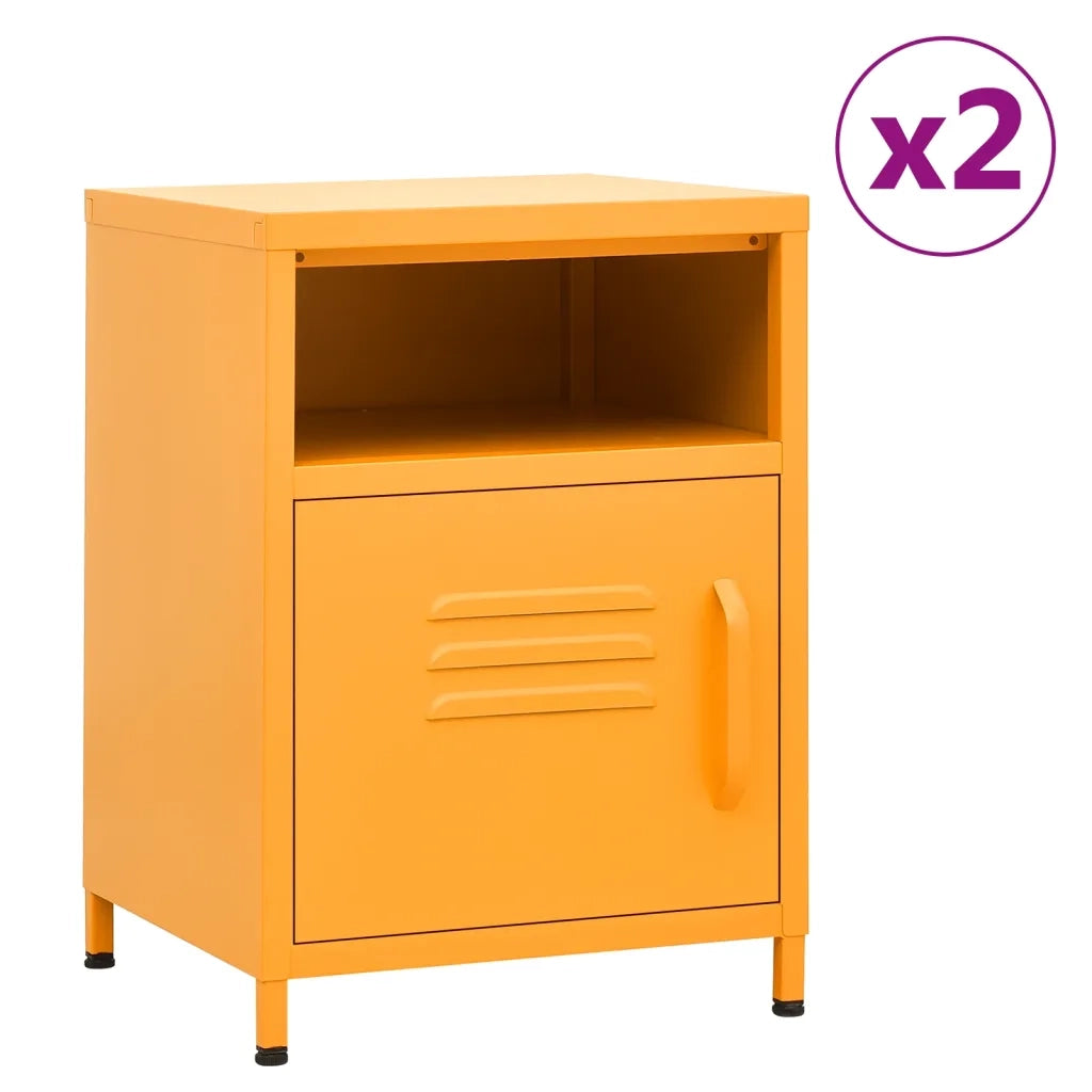 Comodini 2 pz Giallo Senape 35x35x51 cm in Acciaio cod mxl 30435