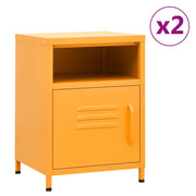 Comodini 2 pz Giallo Senape 35x35x51 cm in Acciaio cod mxl 30435
