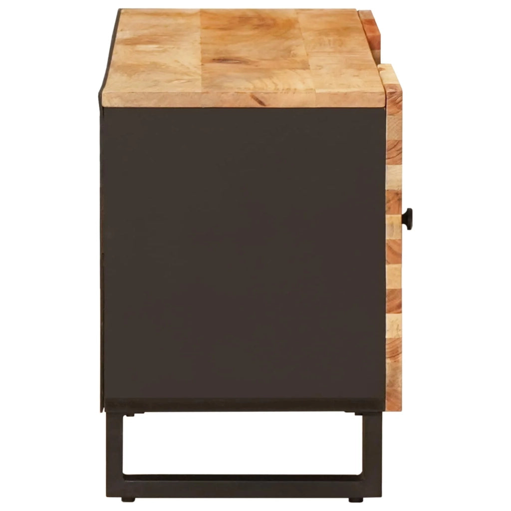 Mobile TV rettangolare moderno dimensioni interne 105 x 33 x 46 cm realizzato in legno massello di mango marrone 02_0057806