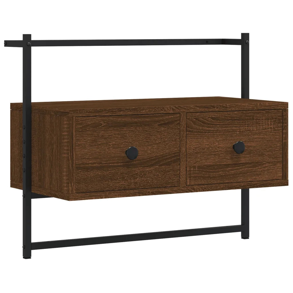 Mobile TV a Muro | Armadietto TV | Mobile Porta TV Rovere Marrone 60,5x30x51 cm Legno Multistrato