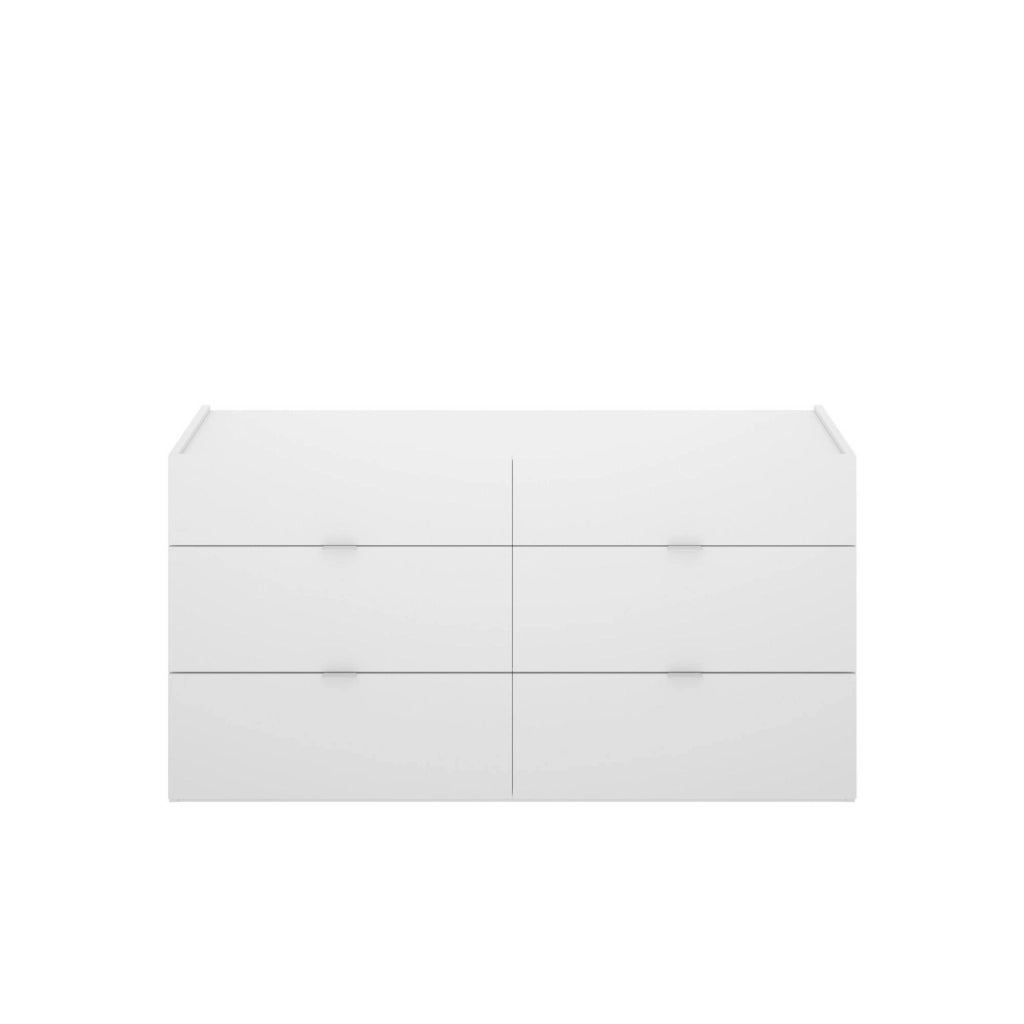 Cassettiera Avana, Settimanale per camera da letto, ComÃ² con 6 cassetti, 120x39h62 cm, Bianco