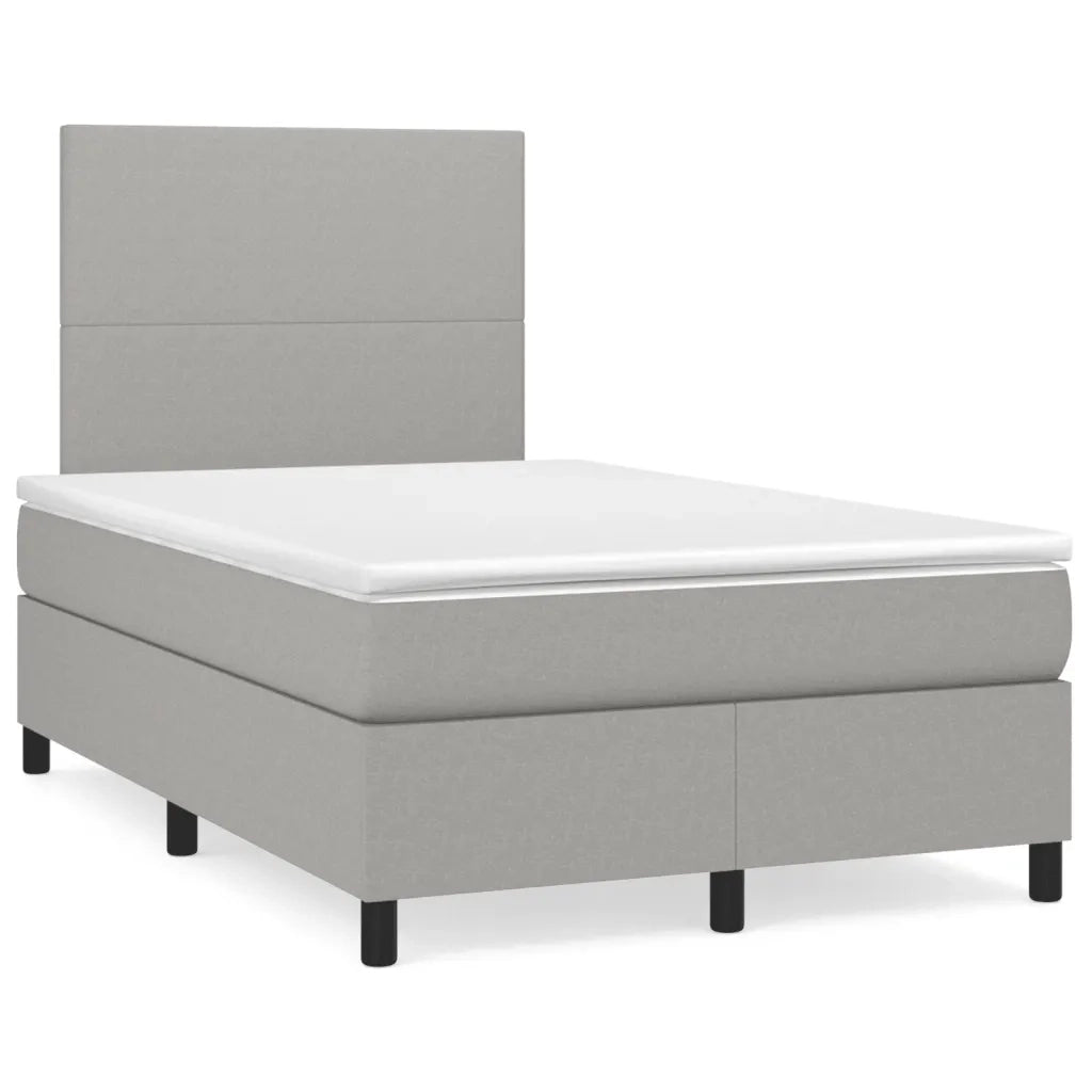 Giroletto a Molle con Materasso Grigio Chiaro 120x190cm Tessuto 3269867