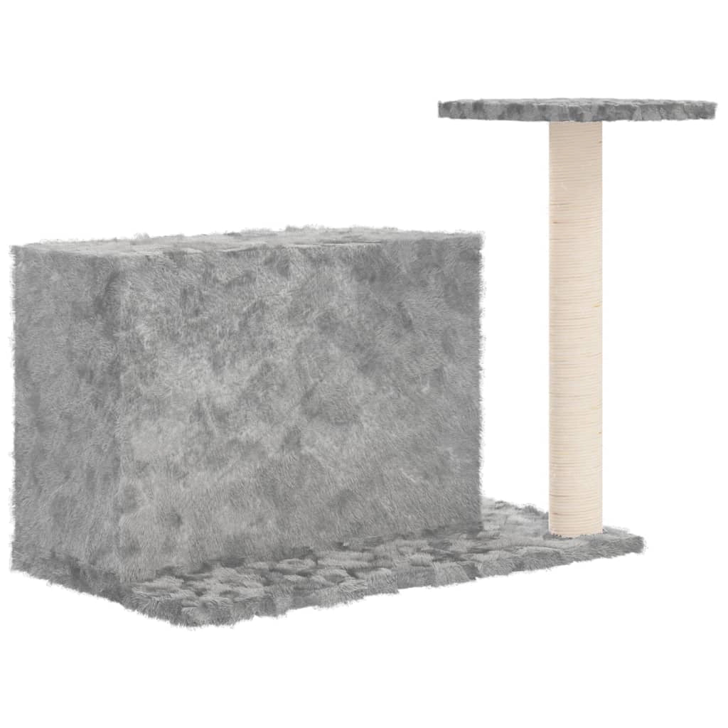 Tiragraffi per gatti torre per arrampicata giocattolo piattaforma per arrampicata con tiragraffi in sisal leggero 51 cm grigio 02_0022439