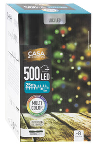 LUCI DI NATALE A LED 500LED MULTICOLOR INTERNO ESTERNO IP44 8 GIOCHI DI LUCI CON MEMORIA