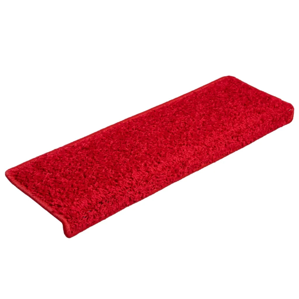 Tappetini per scale 10 pz | Gradini per Scale 65x21x4 cm Rosso Bordo rettangolare