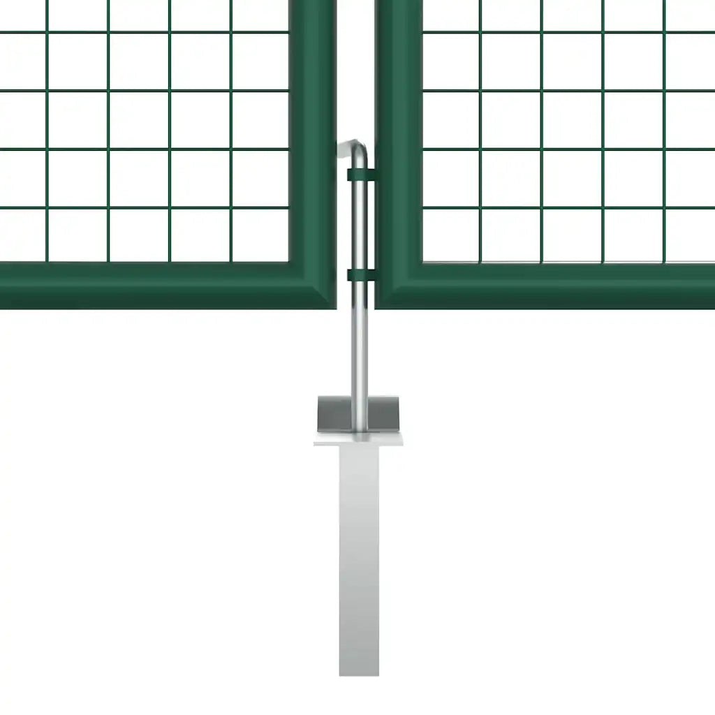 Cancello da Giardino a Rete in Acciaio 400x125 cm Verde cod mxl 50370