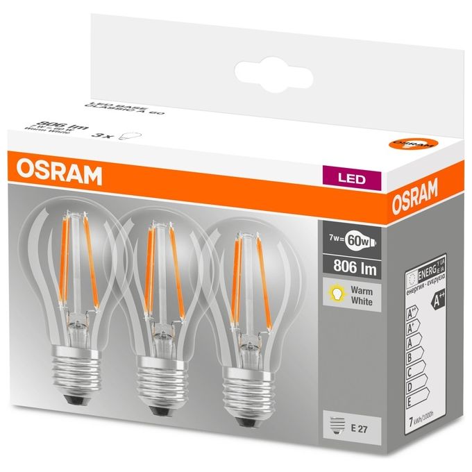 LEDVANCE Lampadina LED OSRAM E27, bianco caldo