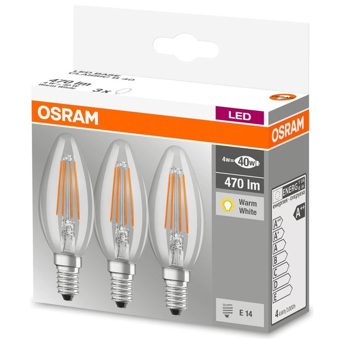 LEDVANCE Lampadina LED OSRAM E14, bianco caldo