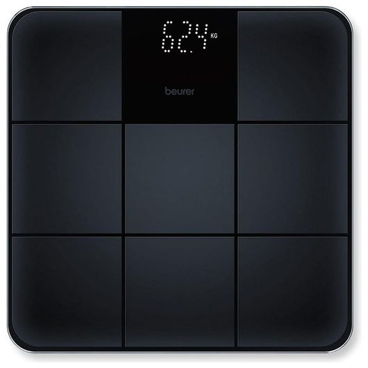 Beurer GS 235 Bilancia in Vetro con Superficie Antiscivolo e Magic Display, nero