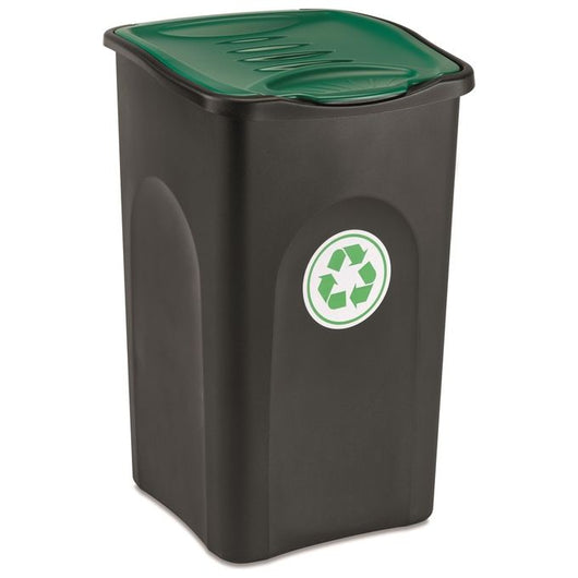 Stefanplast Pattumiera Ecogreen 37x37x56 50LT Nero/Verde