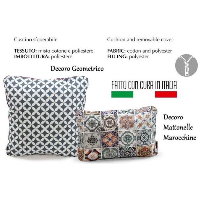 Cuscino Geometrico Sfoderabile 50x30cm