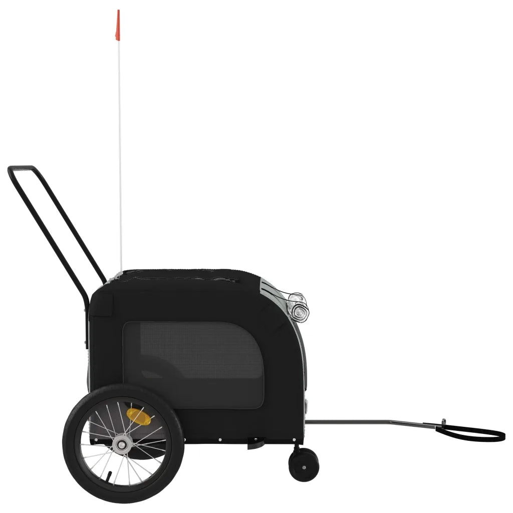 Rimorchio da Bici per Animali Nero e Grigio Oxford e Ferro 93853
