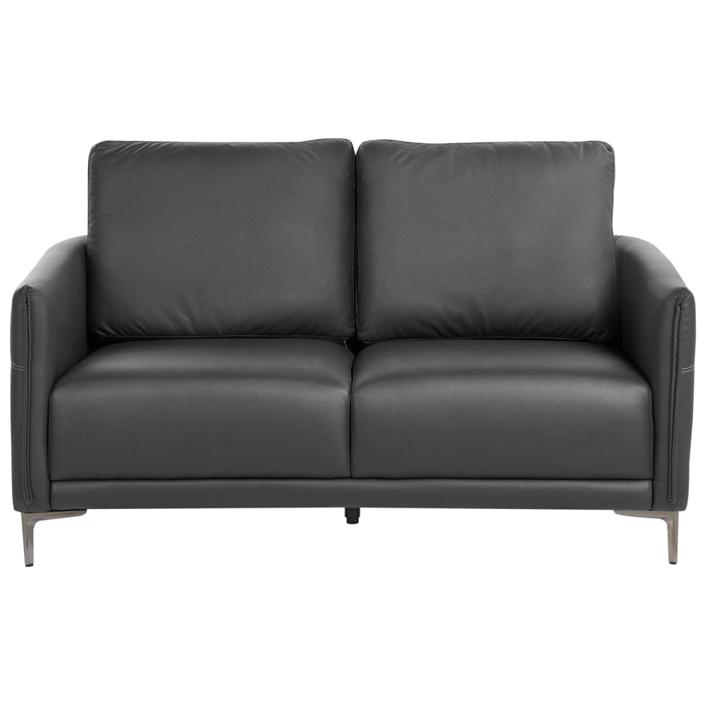 Set da soggiorno 6 posti nero imbottito in tessuto con gambe in metallo stile moderno minimalista