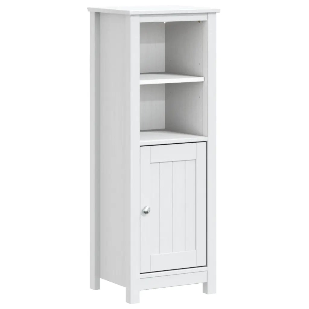 Mobiletto da bagno rustico con 4 ripiani contenitore 40 x 34 x 110 cm pino bianco massello 02_0047337