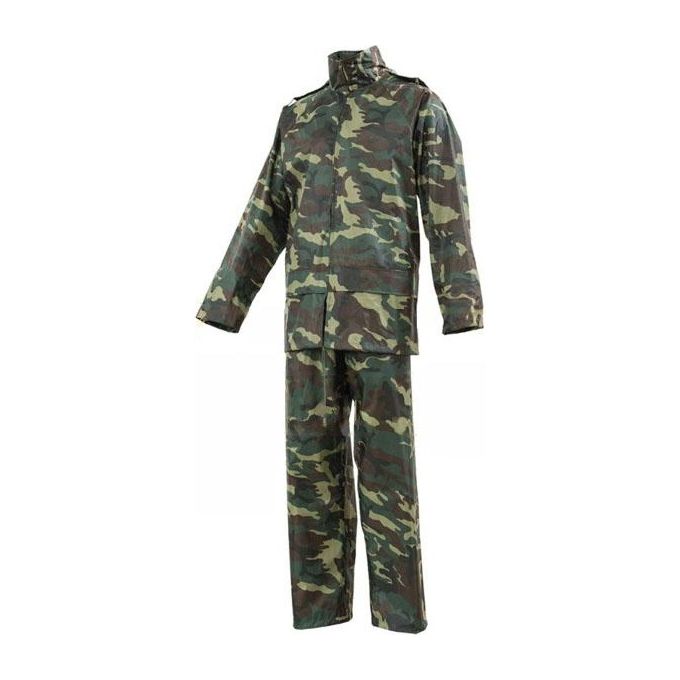 Issa Impermeabile Giacca+Pantaloni Hunting M Cappuccio Ripiegato