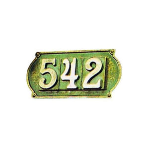 Targa Portanumeri Ottone Bronzato 3 Posti