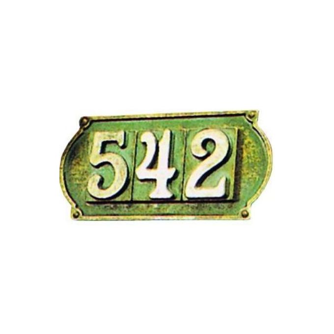 Targa Portanumeri Ottone Bronzato 3 Posti