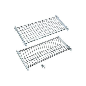 Scolapiatti Acciaio Inox 18-8 2 Piani per Pensili 86 cm