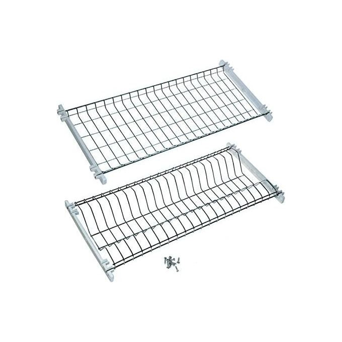 Scolapiatti Acciaio Inox 18-8 2 Piani per Pensili 86 cm