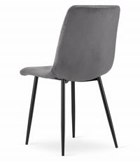 Sedia Valora TURIN in velluto grigio scuro, design ergonomico x2