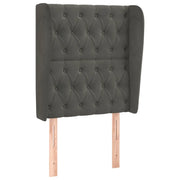 Testiera | Testata ad Orecchio Grigio Scuro 83x23x118/128 cm in Velluto
