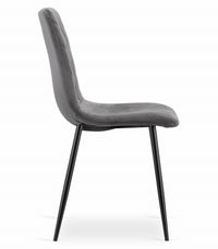 Sedia Valora TURIN in velluto grigio scuro, design ergonomico x2