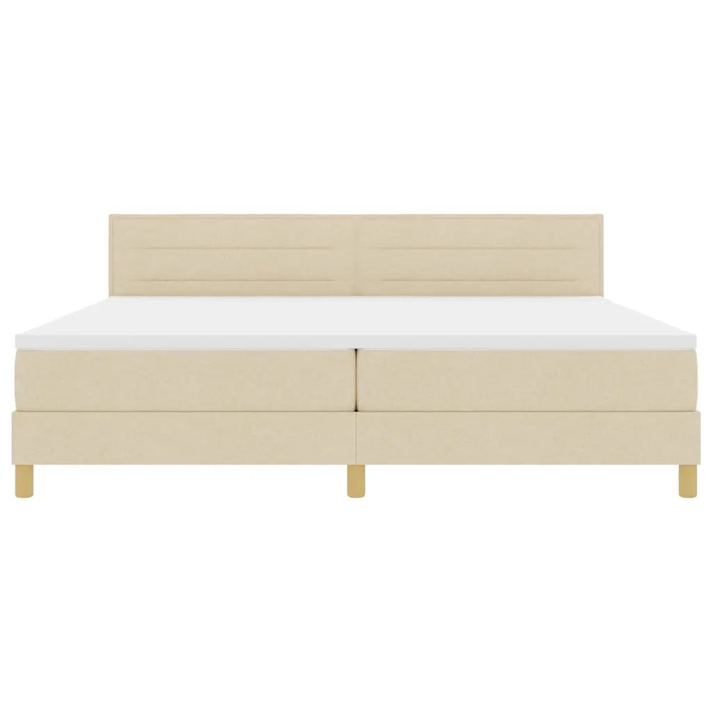 Letto a molle con cuscino Crema 200 x 200 cm Tessuto 3338872