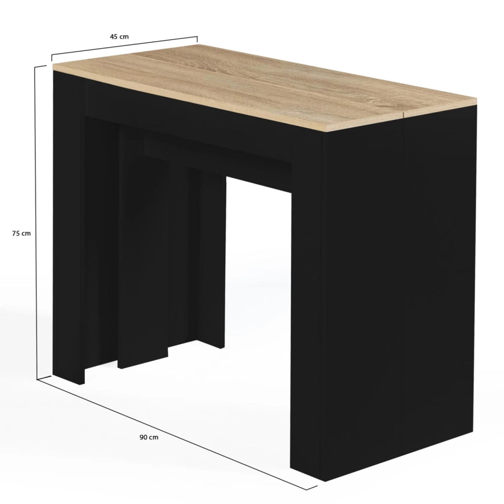 IDMarket - Tavolo da salotto allungabile ORLANDO per 10 persone, 235 cm, in legno nero e effetto faggio