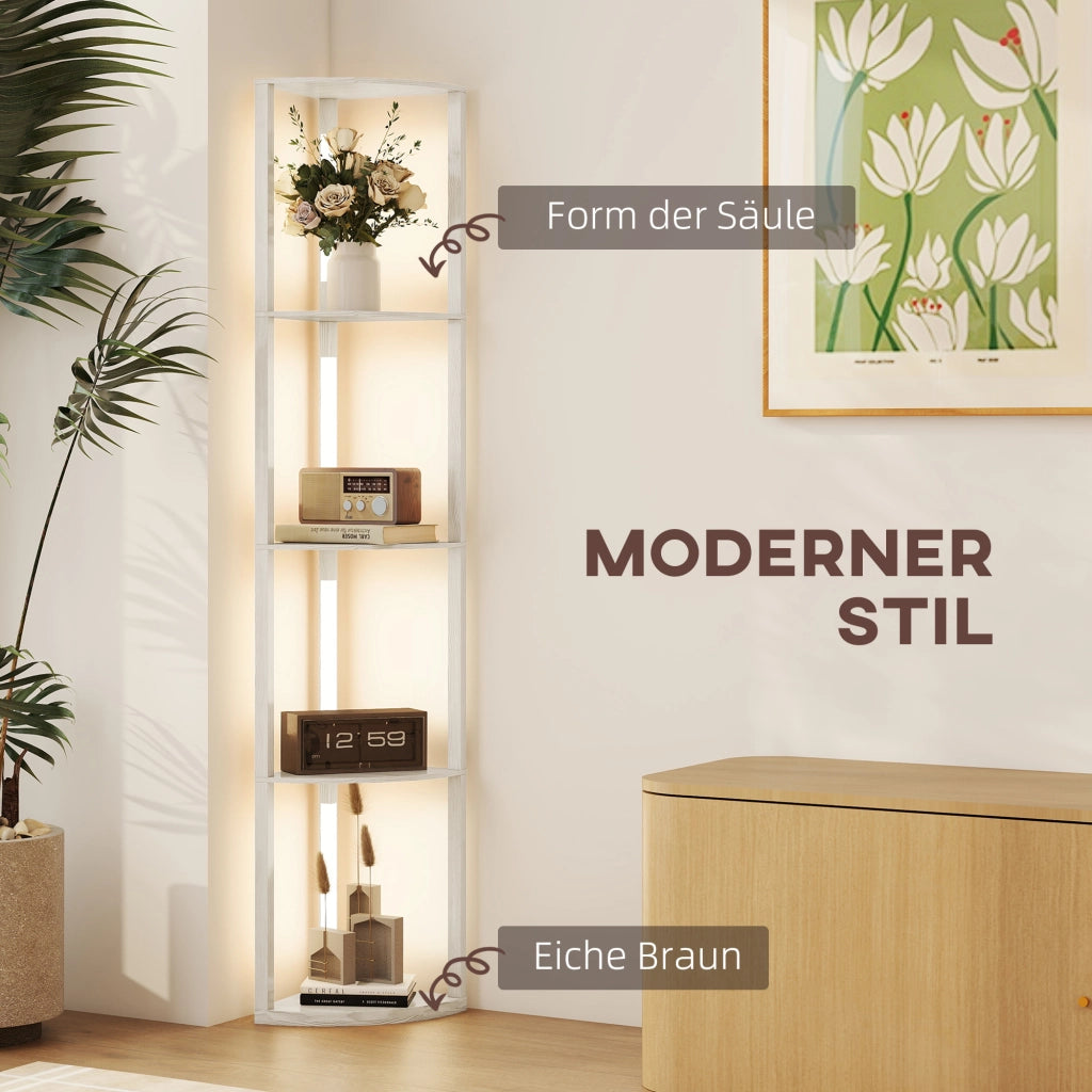 Libreria Angolare LED Dimmabile ¨C zephmum ¨C 41x30x164cm Quercia