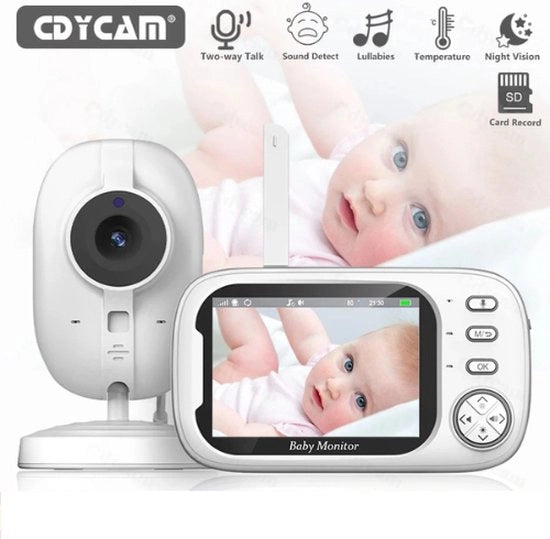 Baby Monitor con Schermo LCD 3,5 Pollici - Audio a Due Vie - Visione Notturna - Monitoraggio della Temperatura - Modalità VOX - Protezione della Privacy