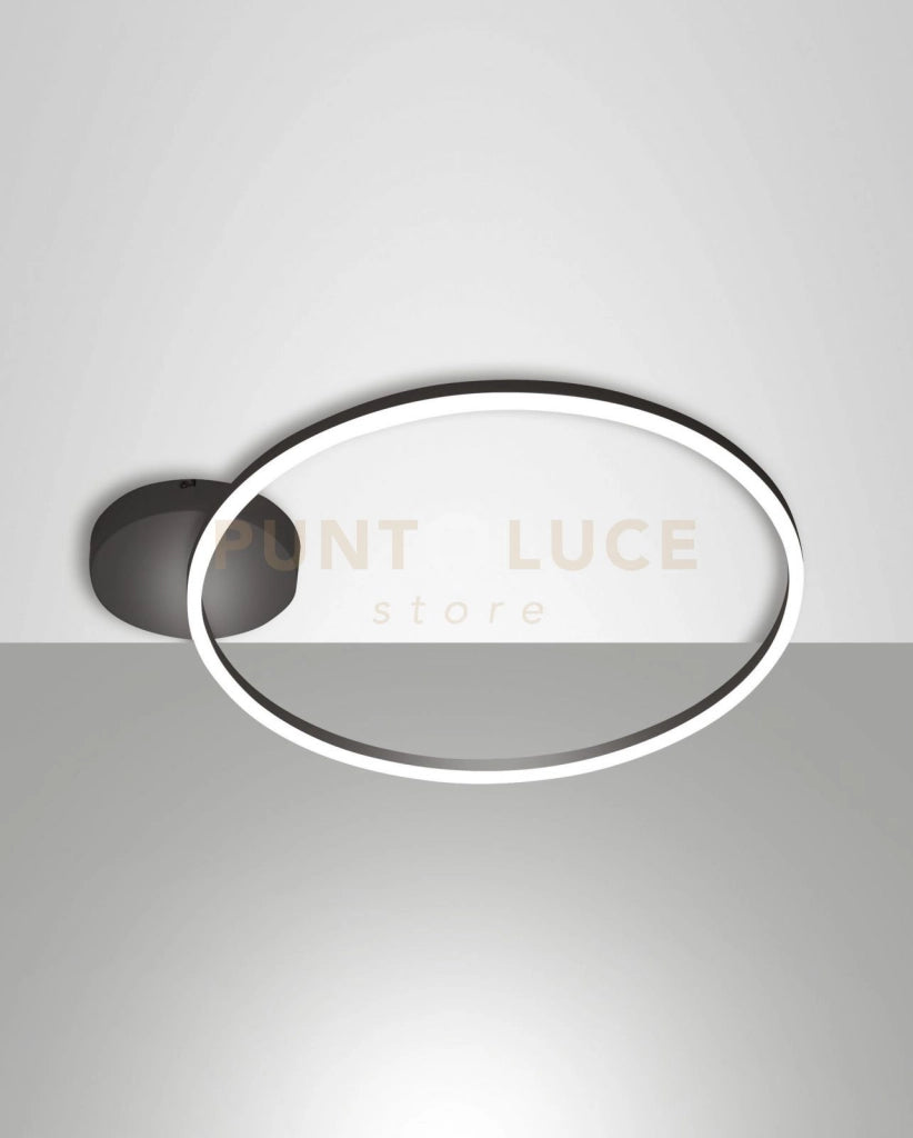 GIOTTO PLAFONIERA NERA D.60CM A LED 3000K - 36W - 3780 lm DIMMERABILE SMART C/ACCESS.