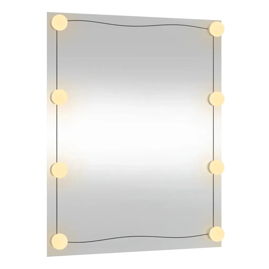 Specchio da Parete con Luci LED 50x60 cm Vetro Rettangolare