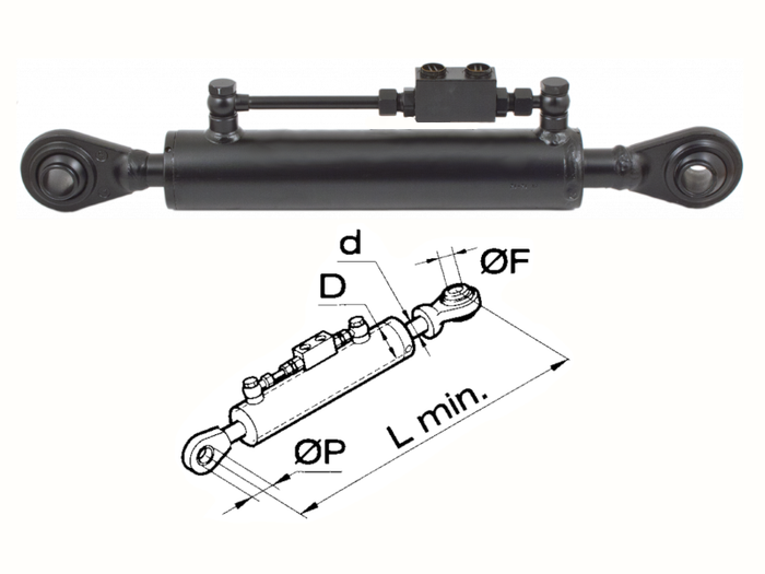 Braccio 3 punto idraulico Cermag per trattori CASE IH lunghezza 570-760 mm - 50656