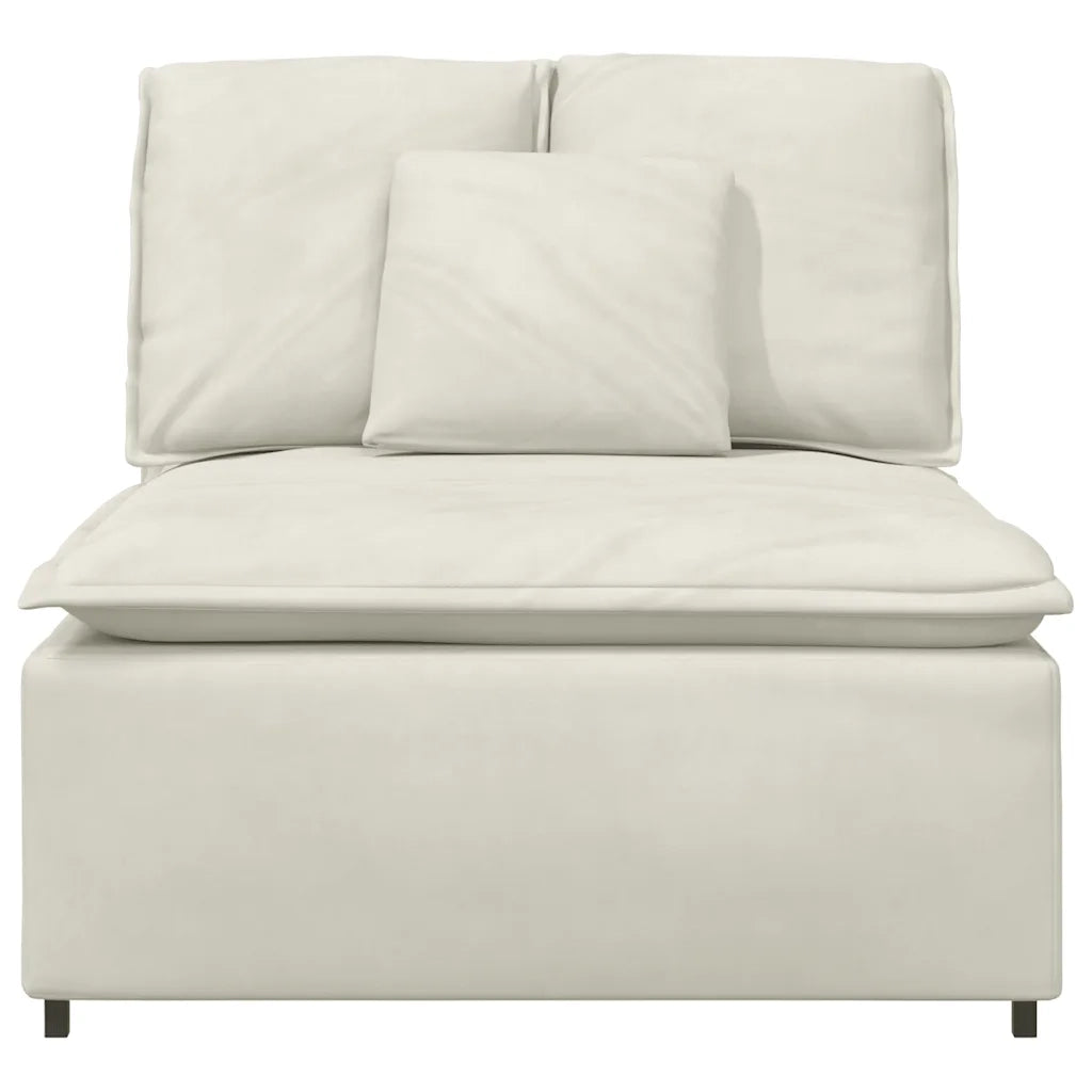 Modulo Centrale Divano Modulare con Cuscini Crema 100 cm 407396