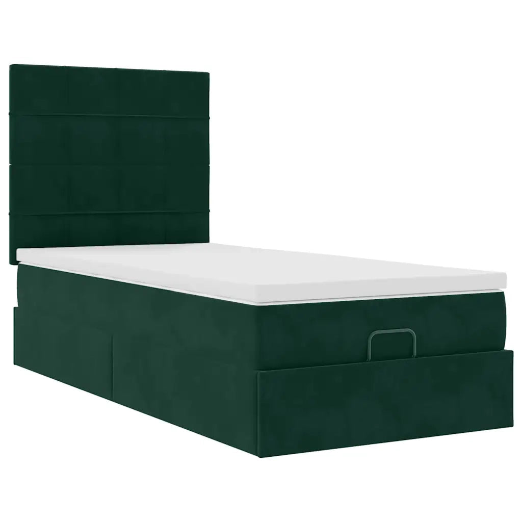 Struttura Letto Pouf con Materassi 100x200 cm Velluto 3313454