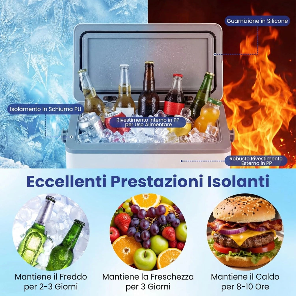 Raffreddatore Rigido Portatile 12L, Ghiacciaia Isolata con Impugnatura Facile da Afferrare, Mantiene il Ghiaccio per 3 Giorni, per Campeggio, Picnic e Pesca