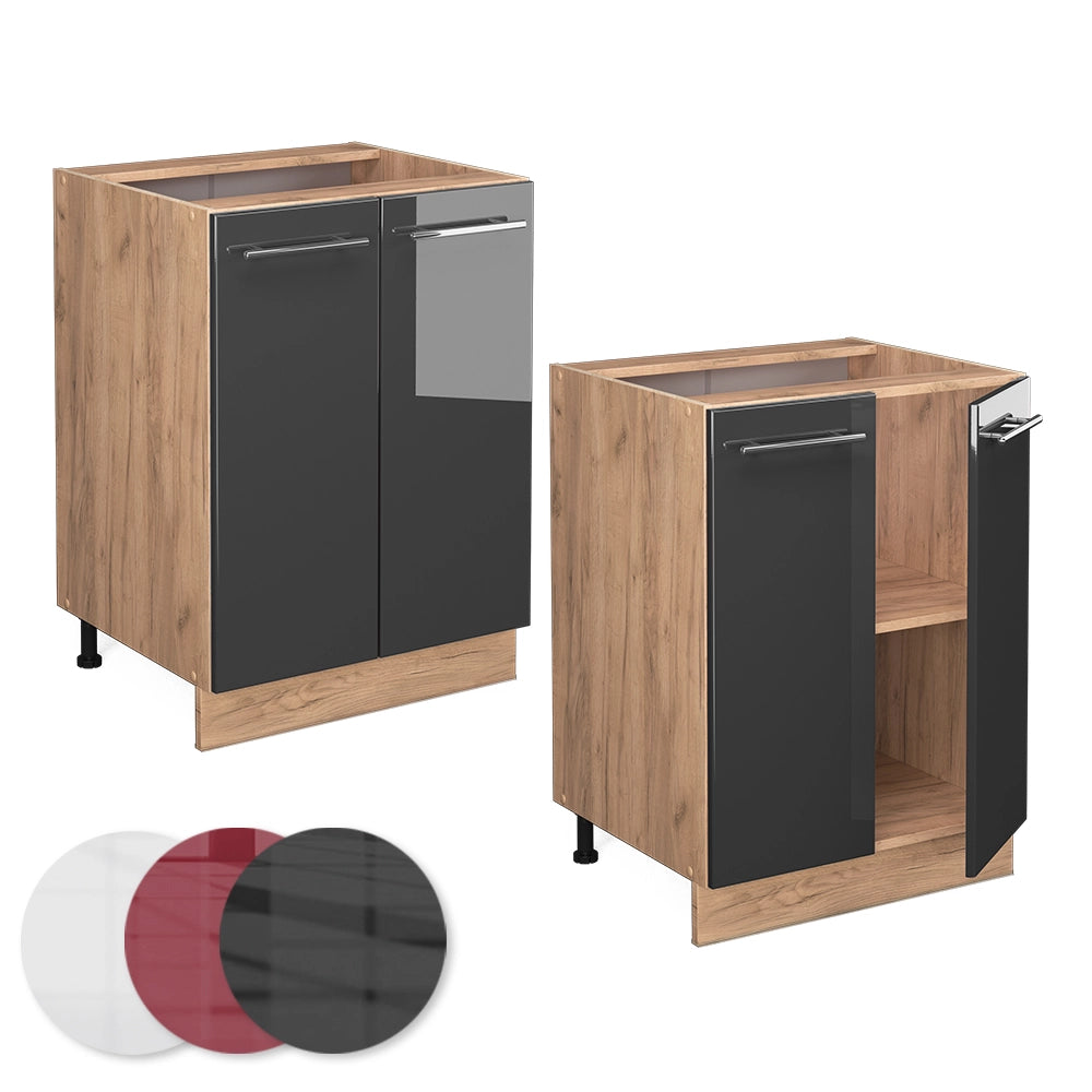 Vicco Mobiletto base cucina Antracite lucido 60 cm senza piano di lavoro