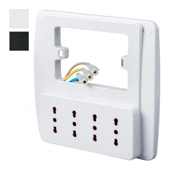 Rosi Multipresa a Parete 4 Prese 10 16A Bianco Smart