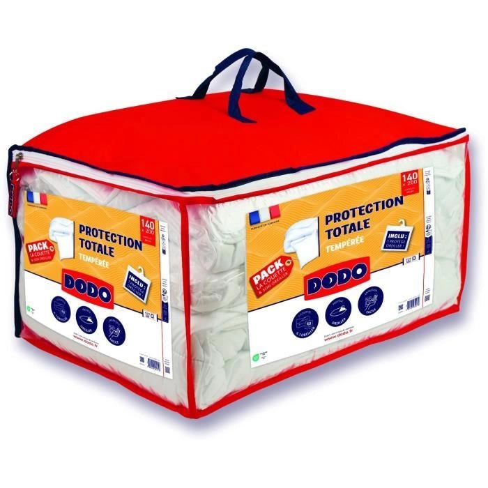 Pacchetto di protezione: piumone 200x200 cm + federa + 1 protezione per cuscini - Made in Francia