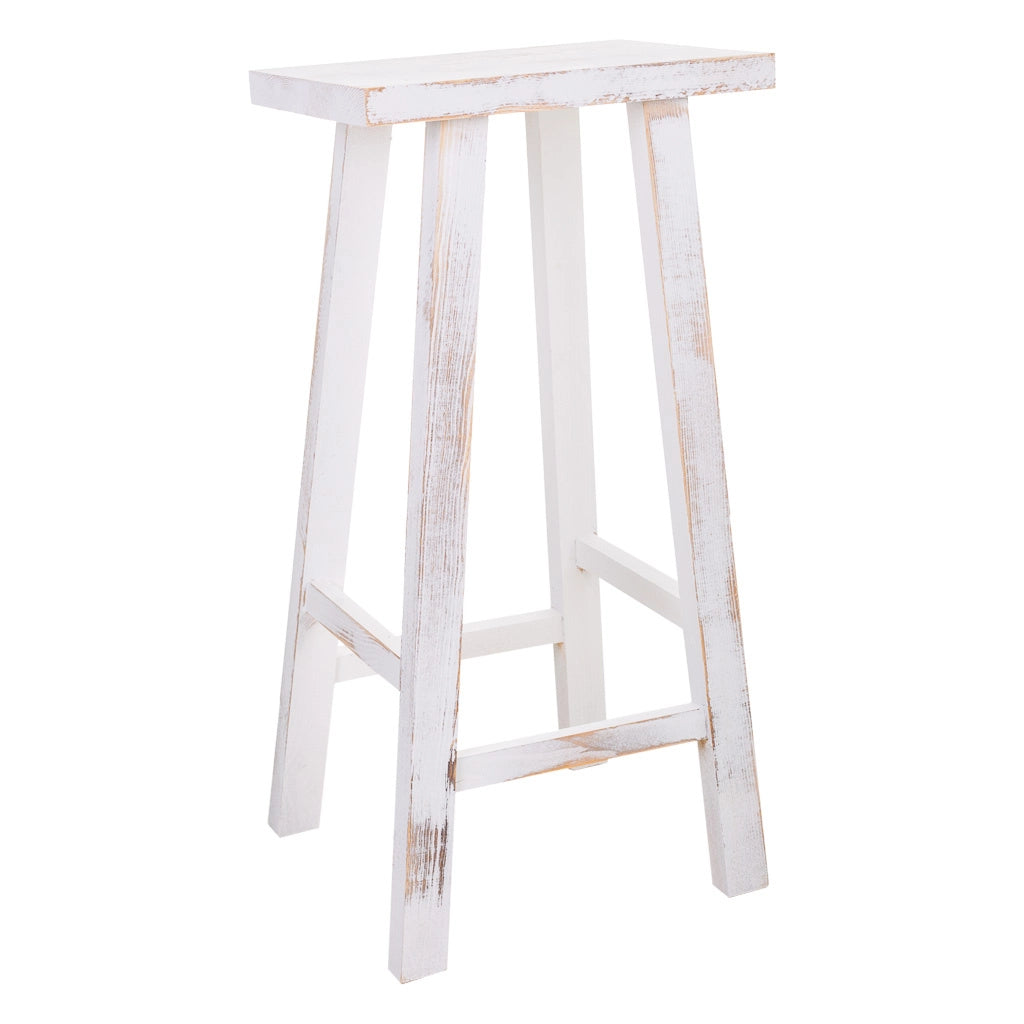 Sgabello in legno bianco 35x25x70h