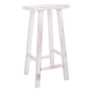 Sgabello in legno bianco 35x25x70h