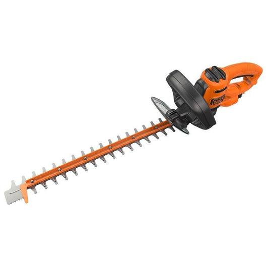 Black & Decker Black + Decker Elektro-Heckenschere (500W, 50 cm Schwertlänge, 22 mm Schnittstärke, Bügel-Zweithandgriff und transparentem Handschutz, für mittlere bis große Hecken)