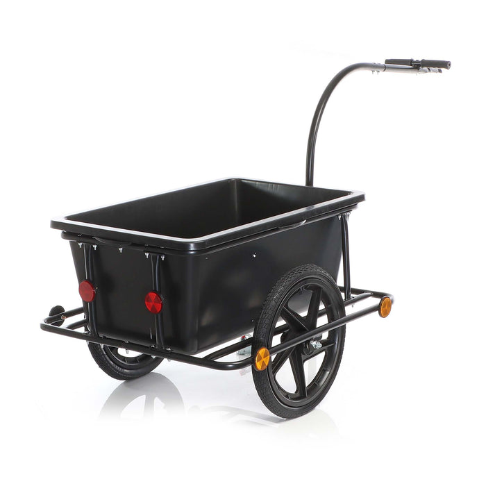 Rimorchio per bici con recipiente da 90 l per carichi fino a 80 kg, con pneumatici da 16"