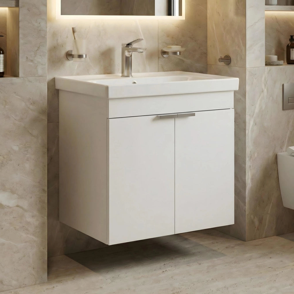 Mobile lavabo "Desna 60" - 60 x 45 x 58 cm - Bianco opaco