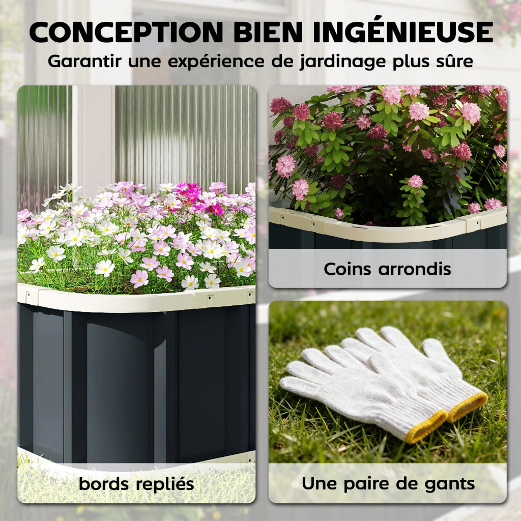 Letto da giardino ¨C zephmum ¨C 165x52x31 cm grigio scuro acciaio