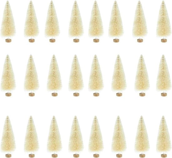 Albero di Natale Miniaturo Artificiale con Ornamento di Neve e Ghiaccio - Bianco 45 cm